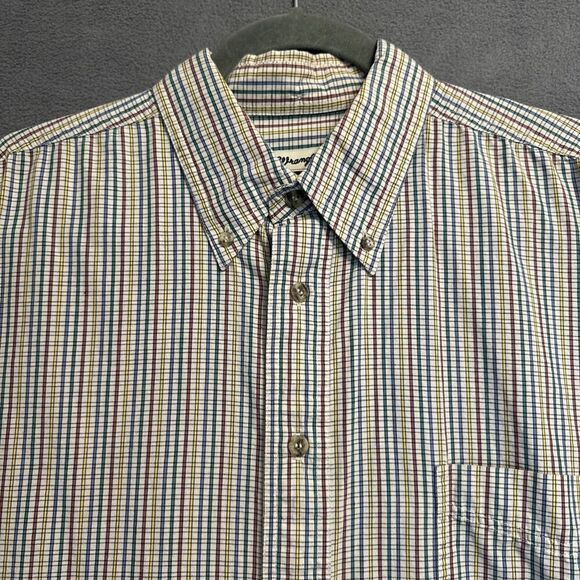 VTG Wrangler Riata Crest Plaid Button-Down Shirt Mens Size Large 16.5 34/35 - Picture 1 of 9